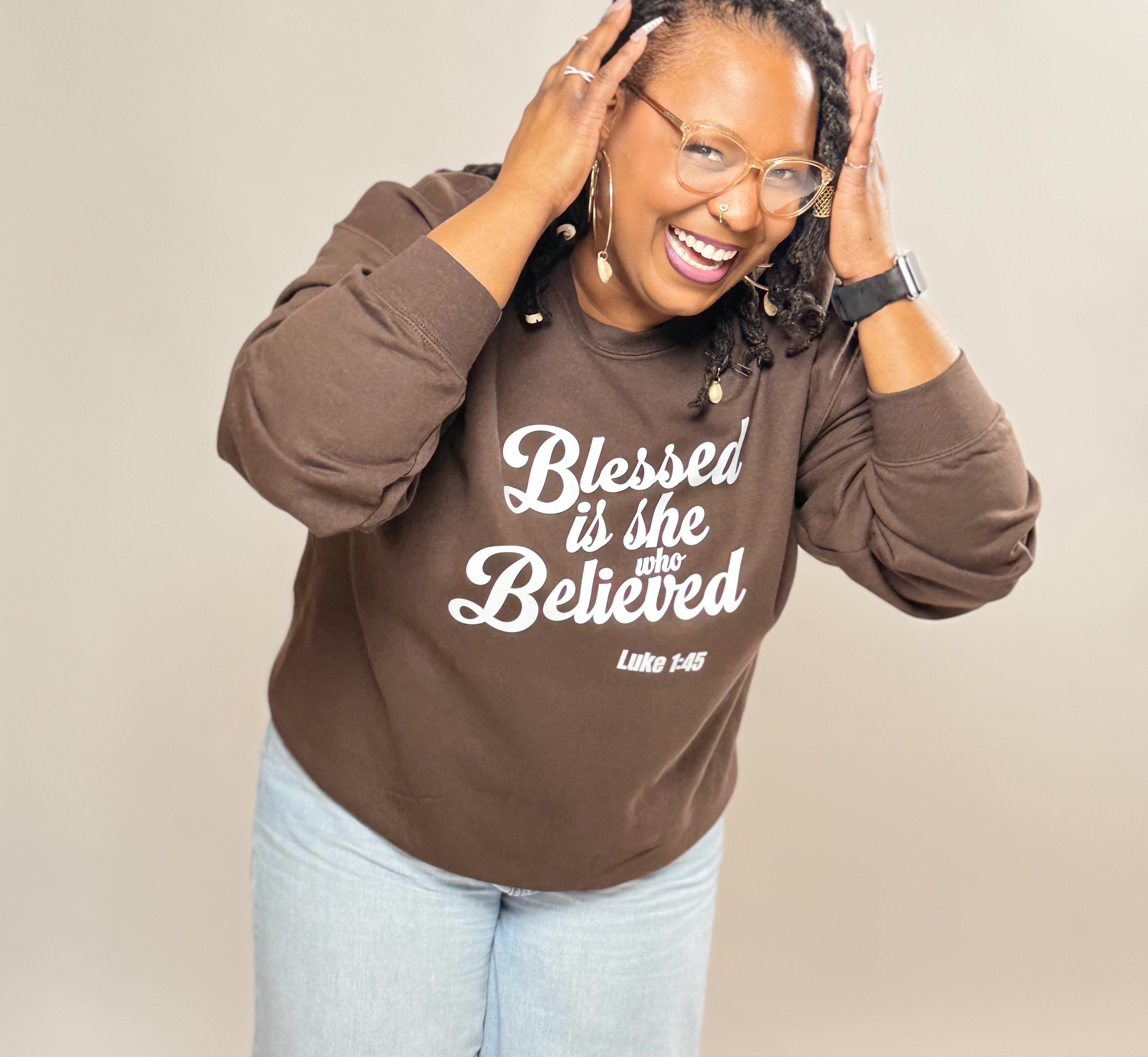 **Blessed is She Who Believed** Sweatshirt